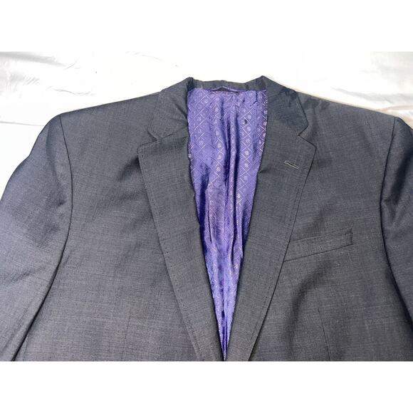 Ted Baker Endurance Blazer Size 44L Gray Jarrett 100% Wool Sportscoat Business - Picture 2 of 16